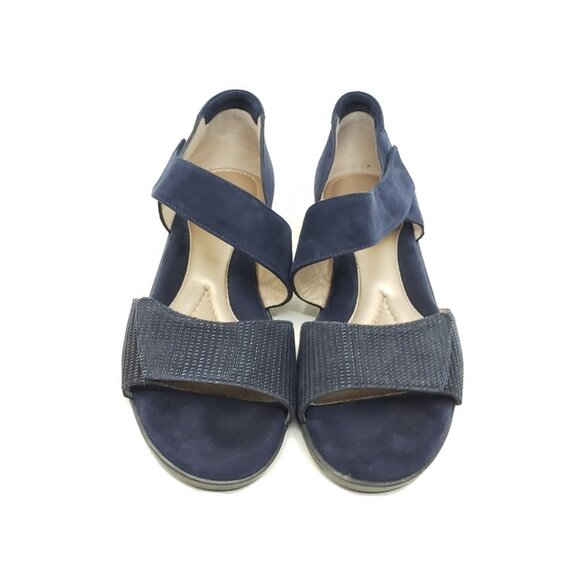 BeautiFeel Dita Womens Wedge Sandals Navy Blue Suede Shoes EU 41 US 10-10.5 - Picture 3 of 9